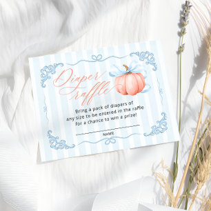 Pumpkin Boy Baby Shower Diaper Raffle Ticket Enclosure Card