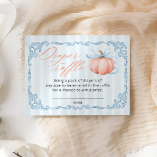 Pumpkin Boy Baby Shower Diaper Raffle Ticket Enclosure Card
