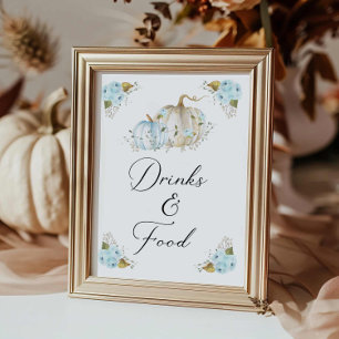 Pumpkin Boy Baby Shower Drinks and Food Sign
