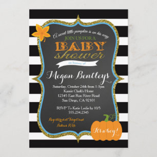 Pumpkin Boy Baby Shower Invitation Invitations