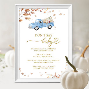 Pumpkin Boy Fall Don't Say Baby Game Sign