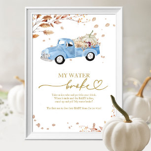 Pumpkin Boy Fall My Water Broke Game Sign