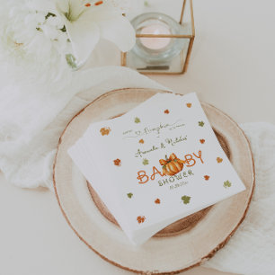 Pumpkin Boy Girl Baby Shower Minimalist Napkin