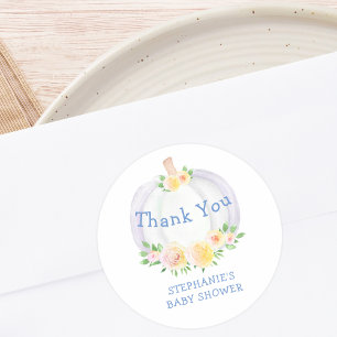 Pumpkin Boy's Baby Shower Classic Round Sticker