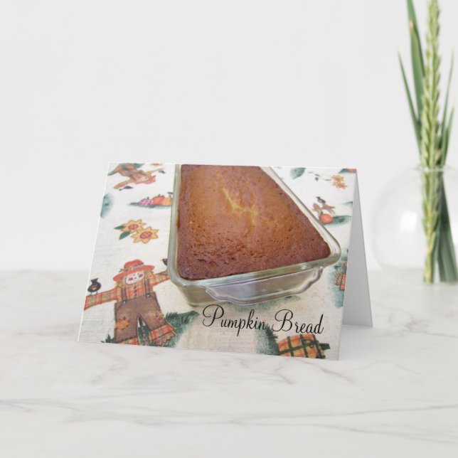 Pumpkin Bread Holiday Fresh Baked Recipe Card (Front)
