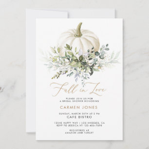 Pumpkin Bridal Shower Invitation Fall Autumn