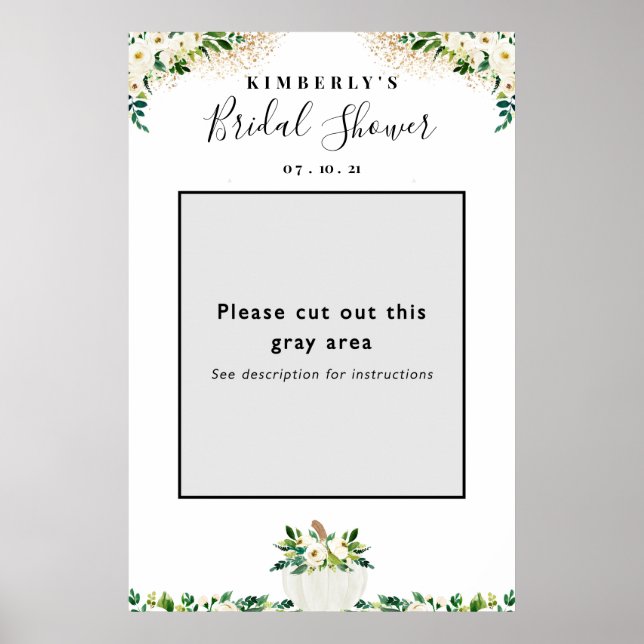 Pumpkin Bridal Shower Photo Booth Frame Prop Poster (Front)