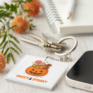 Pumpkin Bucket Full of Sweet - Halloween  Key Ring