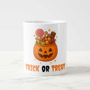 Pumpkin Bucket Full of Sweet - Halloween Large Coffee Mug