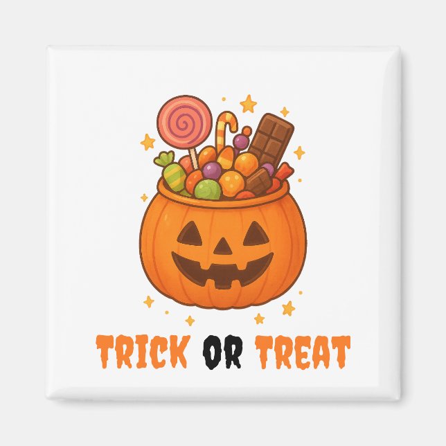 Pumpkin Bucket Full of Sweet - Halloween  Magnet (Front)