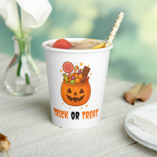 Pumpkin Bucket Full of Sweet - Halloween  Paper Cups