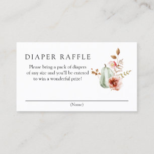Pumpkin Burgundy Diaper Raffle Enclosure Card