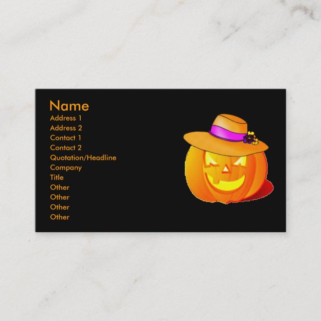 Pumpkin Business Card (Front)