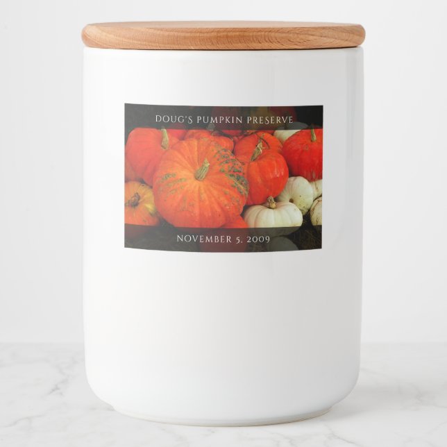 Pumpkin Butter / Preserve / Puree Food Jar Food Label (Front)