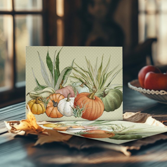 Pumpkin Cactus and Air plants Watercolor Postcard (Creator Uploaded)