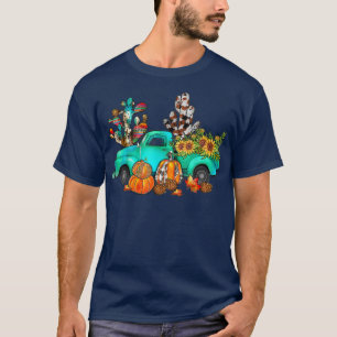 Pumpkin Cactus Fall Truck Sunflower Western Cowhid T-Shirt