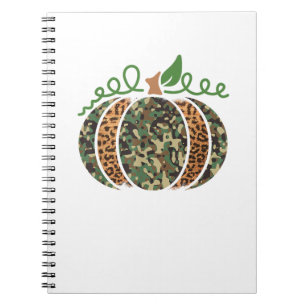 Pumpkin Camo Leopard Print Thanksgiving It's Fall Notebook