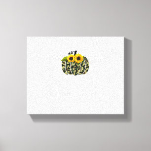 Pumpkin Camouflage and Sunflower Fall Outfit Thank Canvas Print