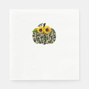 Pumpkin Camouflage and Sunflower Fall Outfit Thank Napkin