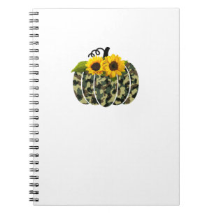 Pumpkin Camouflage and Sunflower Fall Outfit Thank Notebook
