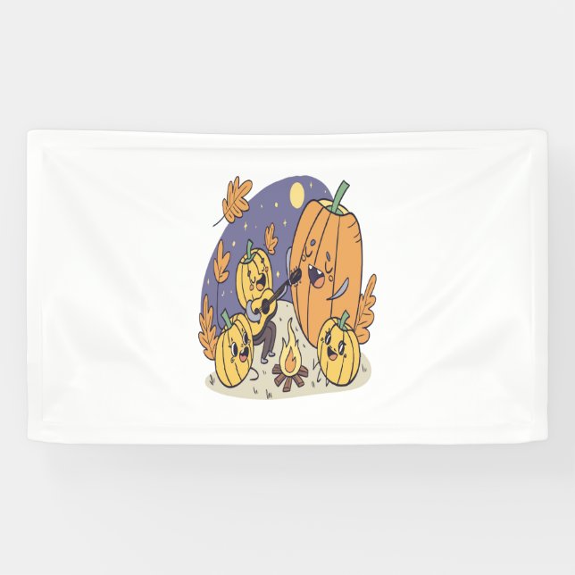 Pumpkin Campfire Serenade Banner (Horizontal)