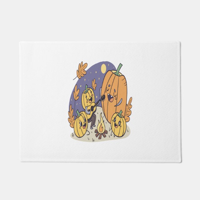 Pumpkin Campfire Serenade Doormat (Front)