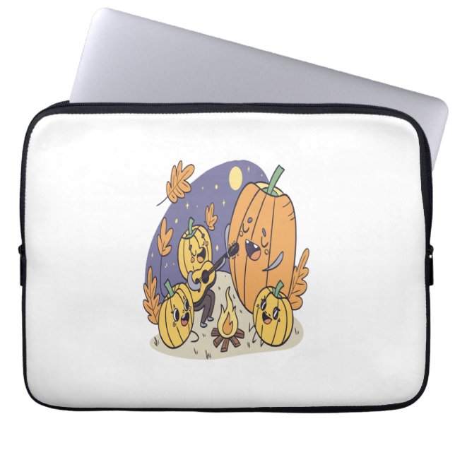 Pumpkin Campfire Serenade Laptop Sleeve (Front)