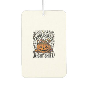 Pumpkin Candy Bucket Vintage Halloween Engraving D Car Air Freshener