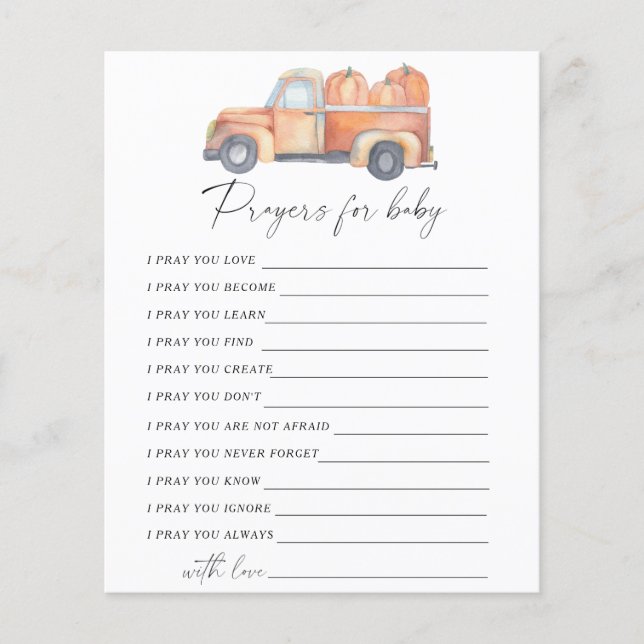 Pumpkin car - Party game | prayers for baby game (Front)