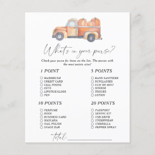 Pumpkin car - What's in your purse game