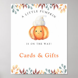 Pumpkin - cards and gifts baby shower poster