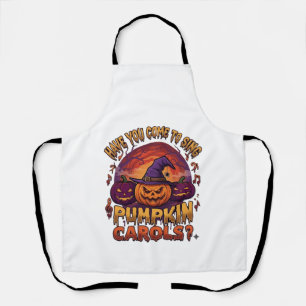 Pumpkin Carols Halloween Pumpkins Witch Hat Musica Apron