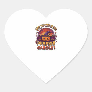 Pumpkin Carols Halloween Pumpkins Witch Hat Musica Heart Sticker