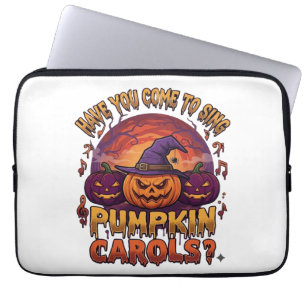 Pumpkin Carols Halloween Pumpkins Witch Hat Musica Laptop Sleeve