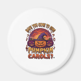 Pumpkin Carols Halloween Pumpkins Witch Hat Musica Magnet