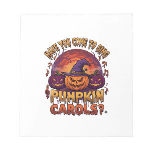 Pumpkin Carols Halloween Pumpkins Witch Hat Musica Notepad