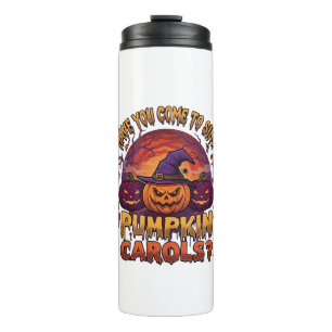 Pumpkin Carols Halloween Pumpkins Witch Hat Musica Thermal Tumbler