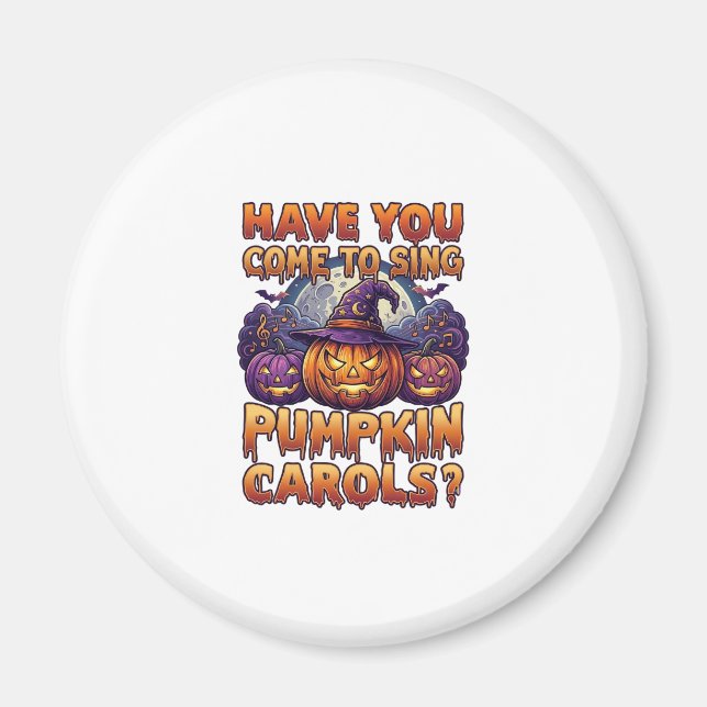Pumpkin Carols Halloween Witch Hat Jack Lantern Ba Magnet (Front)