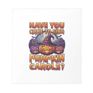 Pumpkin Carols Halloween Witch Hat Jack Lantern Ba Notepad