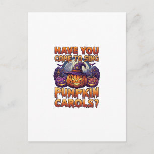 Pumpkin Carols Halloween Witch Hat Jack Lantern Ba Postcard