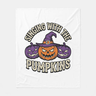 Pumpkin Carols Shirt Vintage Halloween Choir Pumpk Fleece Blanket