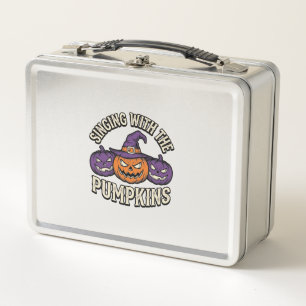 Pumpkin Carols Shirt Vintage Halloween Choir Pumpk Metal Lunch Box