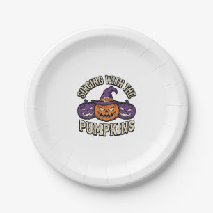 Pumpkin Carols Shirt Vintage Halloween Choir Pumpk Paper Plate