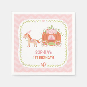 Pumpkin Carriage Princess Birthday Party Supplies Napkin