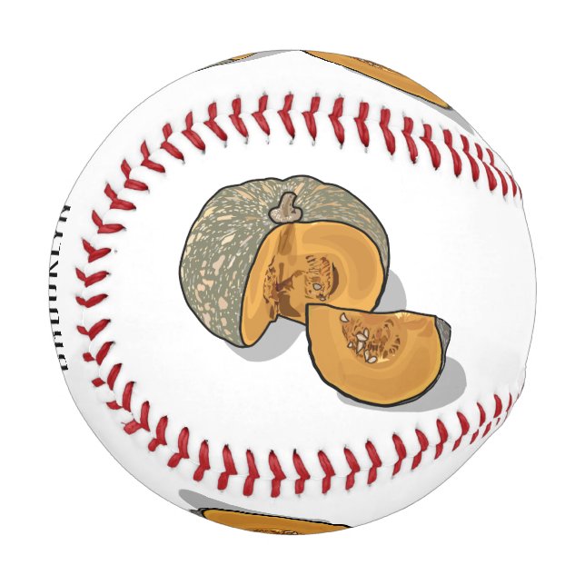 Pumpkin cartoon illustration  baseball (Front Left)