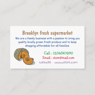 Pumpkin cartoon illustration business card