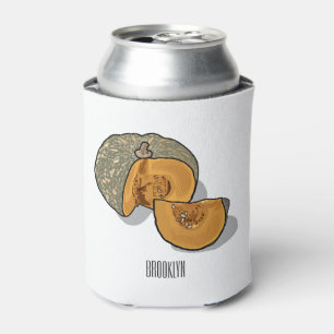 Pumpkin cartoon illustration  can cooler