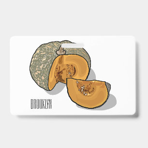 Pumpkin cartoon illustration ID badge