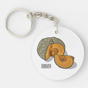Pumpkin cartoon illustration key ring