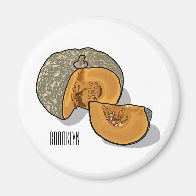 Pumpkin cartoon illustration  magnet (Front)
